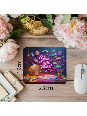 You Got This Yazılı Mousepad – Enerji Dolu Tasarım - 19x23 cm 2 mm Dikdörtgen İthal Baskılı Mouse Pad