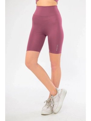 Yüksek Bel Biker Sporcu Şort - Gül Kurusu