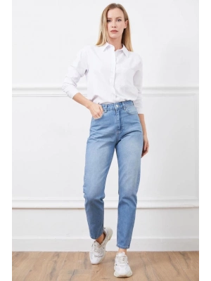 Yüksek bel mom jean pantolon
