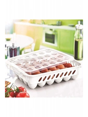 Yumurta Kapalı Saklama Kabı 24lü Beyaz