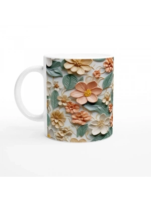 Yumuşak Bahar Çiçekli Kupa Bardak