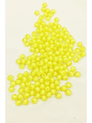Yuvarlak Boncuk İçten Boncuklu Bileklik Çanta Boncuğu 8 mm 50 gr Sarı - BNC467