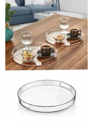 Yuvarlak Tepsi Füme Şeffaf Royaleks-82930