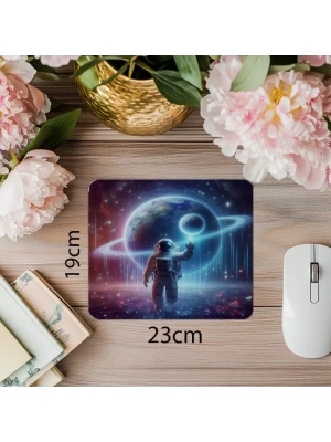 Yüzen Kodlu Galaksi Mousepad Tasarımı - 19x23 cm 2 mm Dikdörtgen İthal Baskılı Mouse Pad