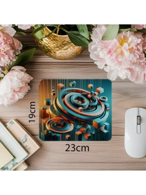 Yüzeyde Yüzen Halka ve Silindir Mouse Pad - 19x23 cm 2 mm Dikdörtgen İthal Baskılı Mouse Pad