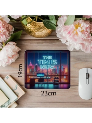 Zaman Şimdi Temalı Canlı Tasarım Mouse Pad - 19x23 cm 2 mm Dikdörtgen İthal Baskılı Mouse Pad