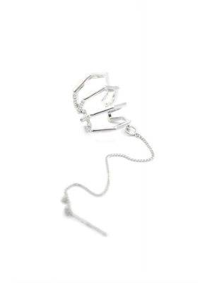 Zincir Çoklu Kıkırdak Küpe - Gümüş