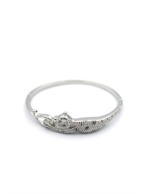 Zirkon Leopar Bilezik - Gümüş