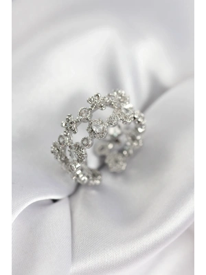 ® Zirkon Taşlı 2li Model Gümüş Renk Kadın Yüzük