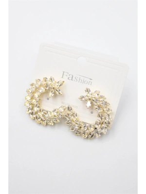 Zirkon Taşlı Küpe - Altın