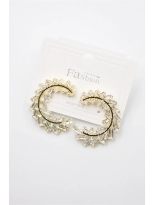 Zirkon Taşlı Küpe - Altın