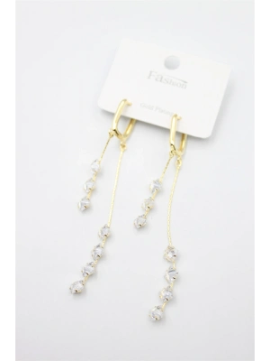 Zirkon Taşlı Küpe - Altın