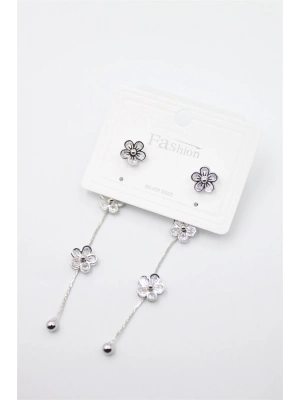 Zirkon Taşlı Küpe - Gümüş