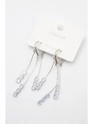 Zirkon Taşlı Küpe - Gümüş