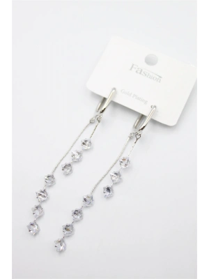 Zirkon Taşlı Küpe - Gümüş