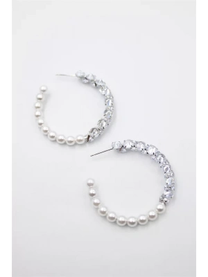 Zirkon Taşlı Küpe - Gümüş