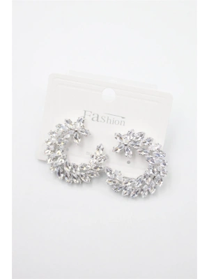 Zirkon Taşlı Küpe - Gümüş