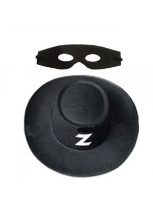 Zorro Şapka Maske Set Yetişkin