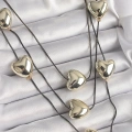 BFS Pirinç Füme Renk Zincir 3D Gold Renk Kalp Model Kadın Kolye