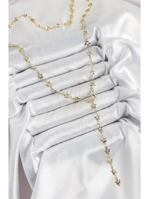 ® Pirinç Gold Renk Yıldızlı Kadın Y Kolye