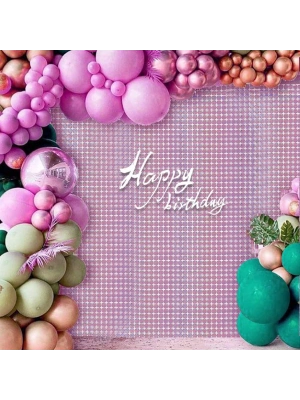 Ekstra Metalize Rose Gold Renk Disko Dikdörtgen Kesim Kapı Perdesi Dekorasyon 1x2 Metre