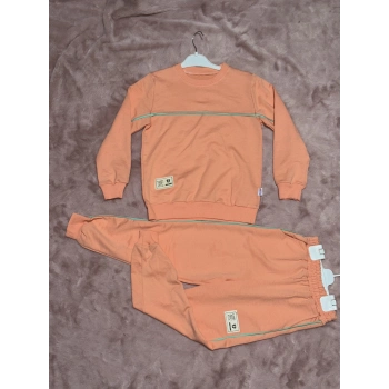 ÇOK SATAN 4-10 yaş kız çocuk pembe Armalı yeşilbiye detaylı alt üst ikili takım