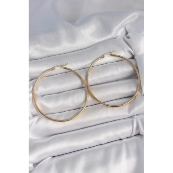 ÇOK SATAN BFS 316 Çelik Gold Renk 53 mm Halka Model Kadın Küpe