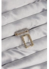 ® Pirinç Gold Renk Zirkon Taşlı Dikdörtgen Model Seranay Küpe