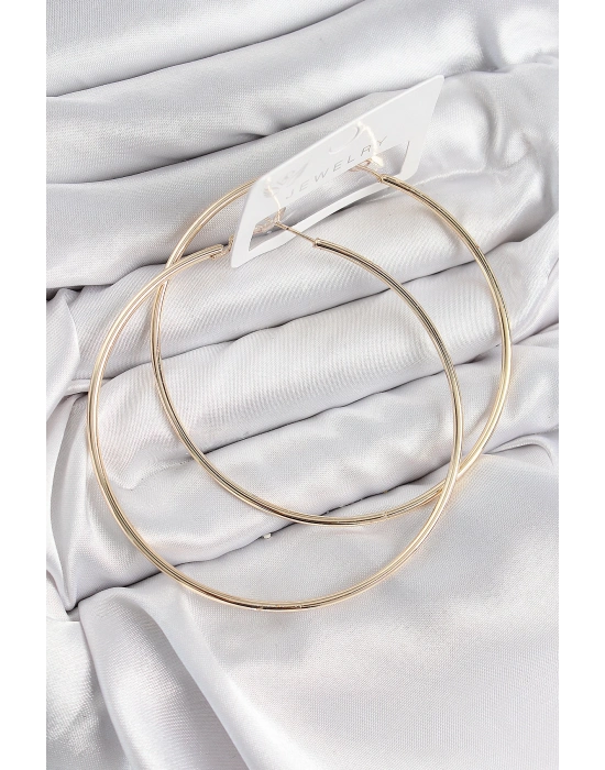 ® Pirinç Halka Model Gold Renk Kadın Küpe