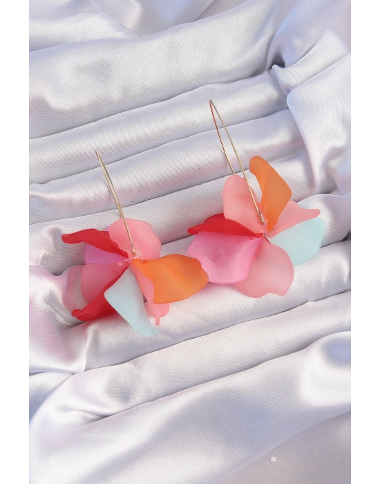 ® Pirinç Karışık Soft Renkli Flora Küpe