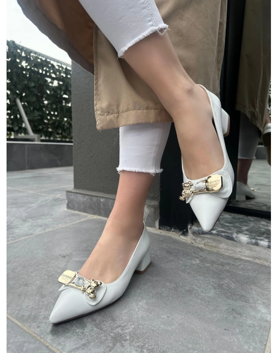 Jies Beyaz Topuklu Ayakkabı