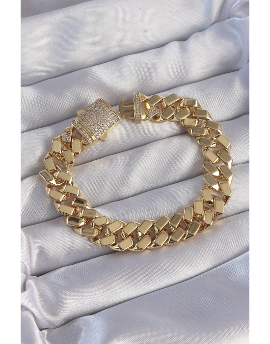 Vip Seri Gurmet Zirkon Taşlı Gold Renk Bileklik