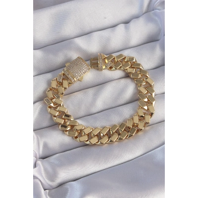 BFS Vip Seri Gurmet Zirkon Taşlı Gold Renk Bileklik