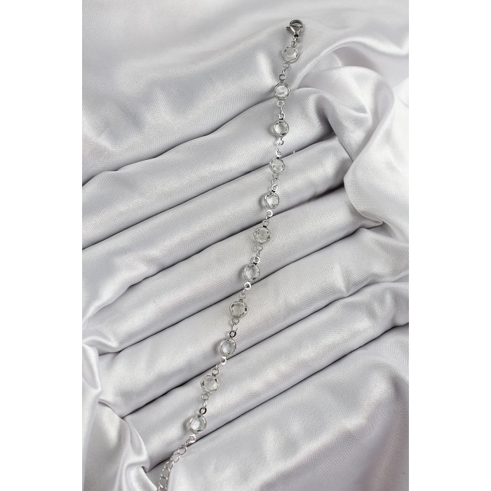 ÇOK SATAN BFS Pirinç Gümüş Renk Zirkon Taşlı Bileklik