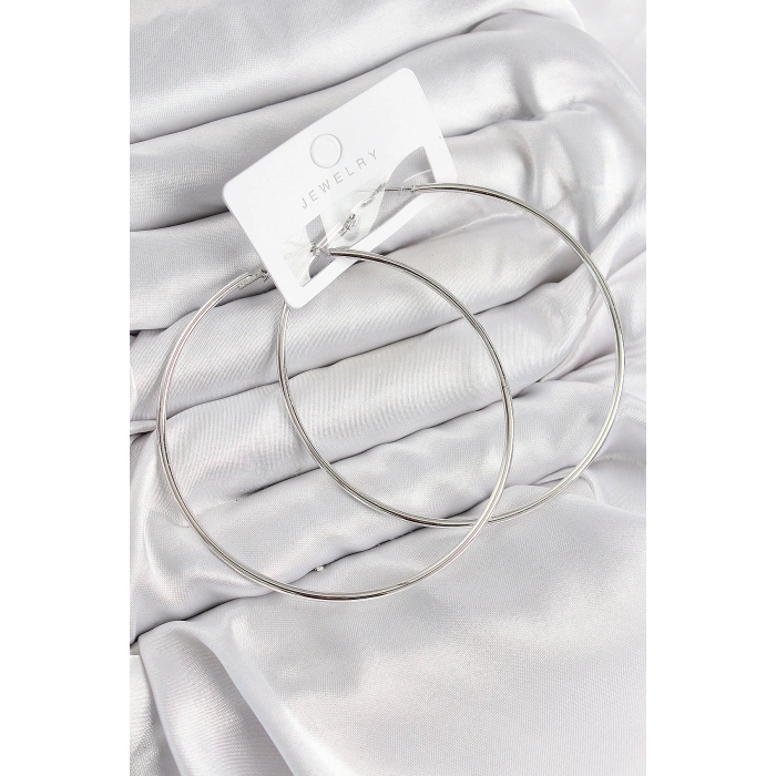 ÇOK SATAN BFS Pirinç Halka Model Gümüş Renk Kadın Küpe