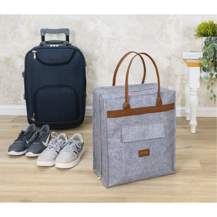 ÇOK SATAN Deri Kulplu Ayakkabı Seyahat Çantası 04263