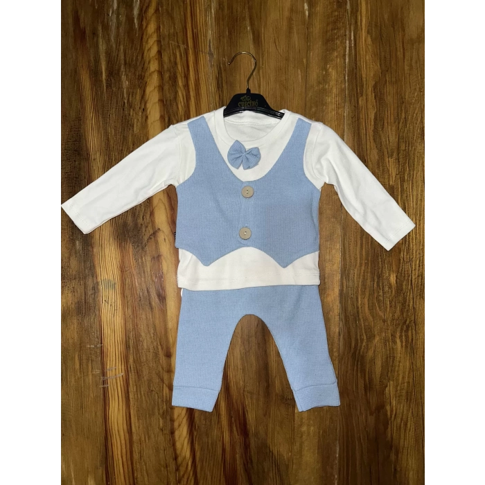 TAVSİYE EDİLEN GÜVENLİ SATICI 3-12 aylık papyonlu takım mavibeyaz