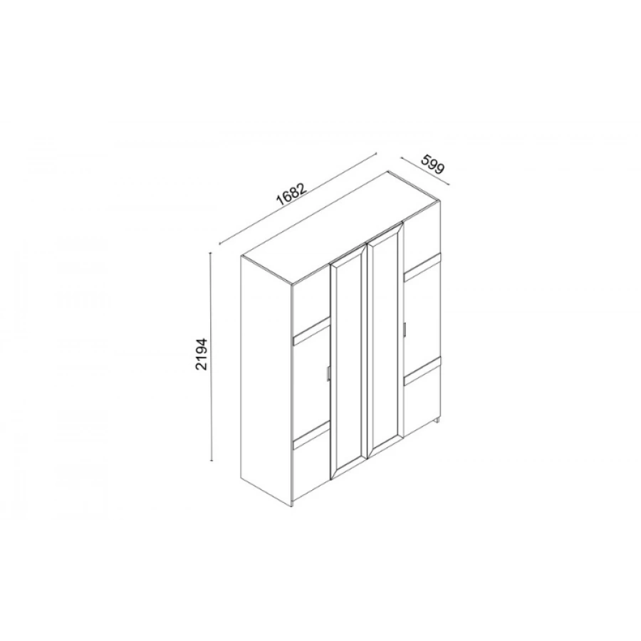 Brooklyn 4 Kapaklı Gardırop