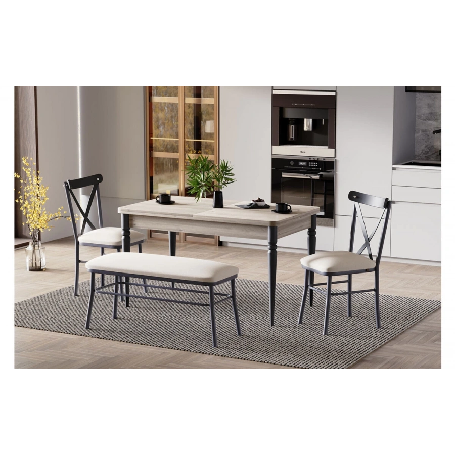 Country Antrasit Mutfak Masası Takımı