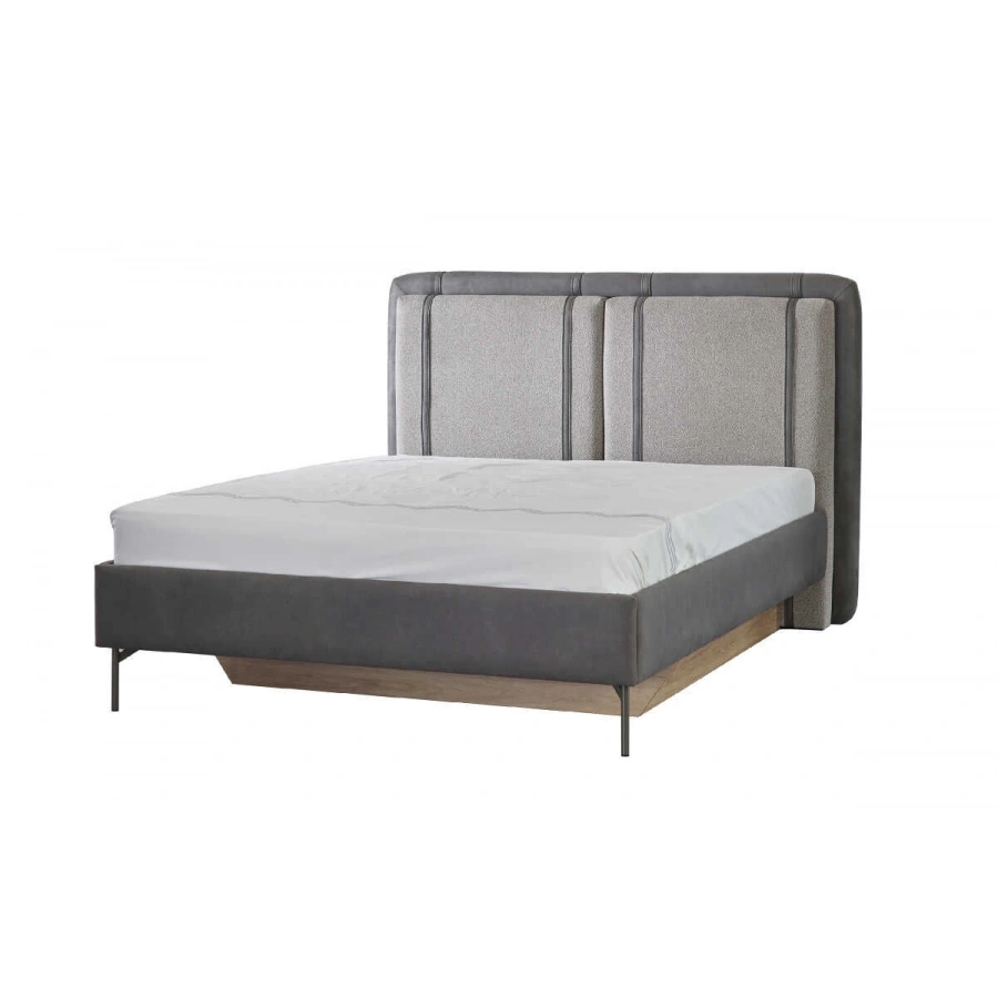 Floyd Döşemeli Bazalı Nubuk Başlıklı Karyola 160x200