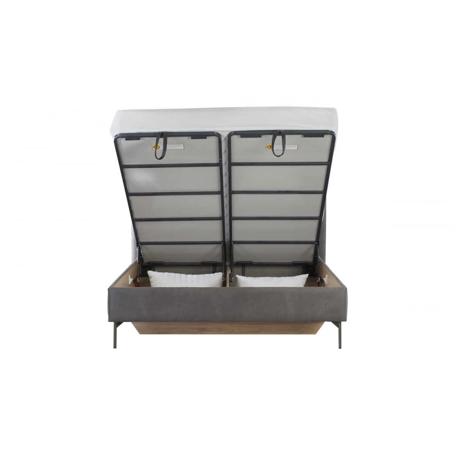 Floyd Döşemeli Bazalı Nubuk Başlıklı Karyola 160x200