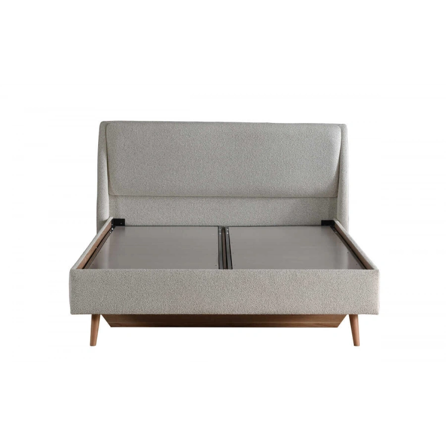 Frida Döşemeli Başlıklı Bazalı Karyola 160x200