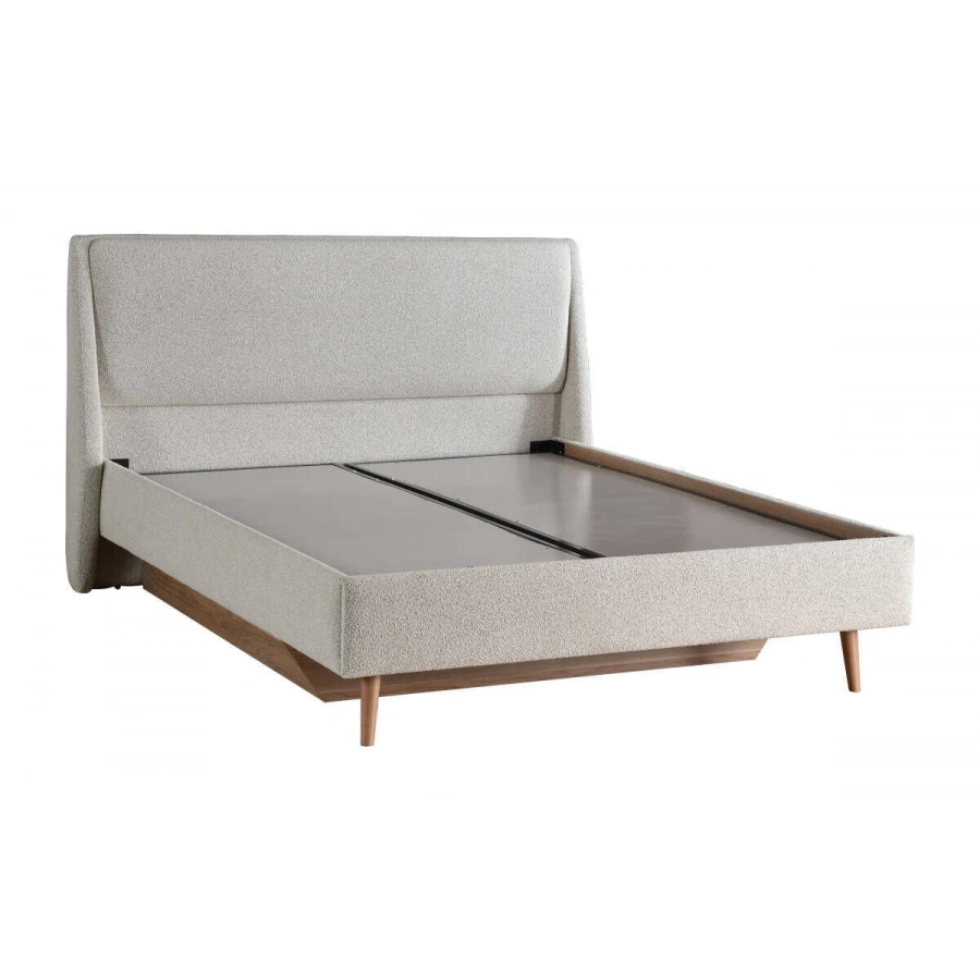 Frida Döşemeli Başlıklı Bazalı Karyola 160x200