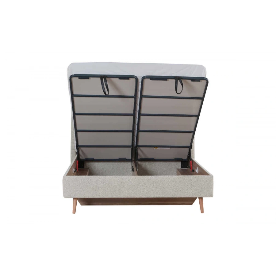 Frida Döşemeli Başlıklı Bazalı Karyola 160x200