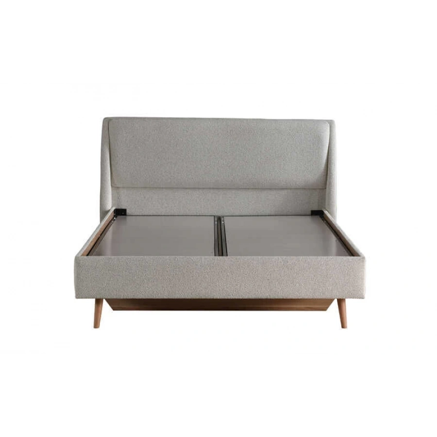 Frida Döşemeli Bazalı Başlıklı Karyola 160x200