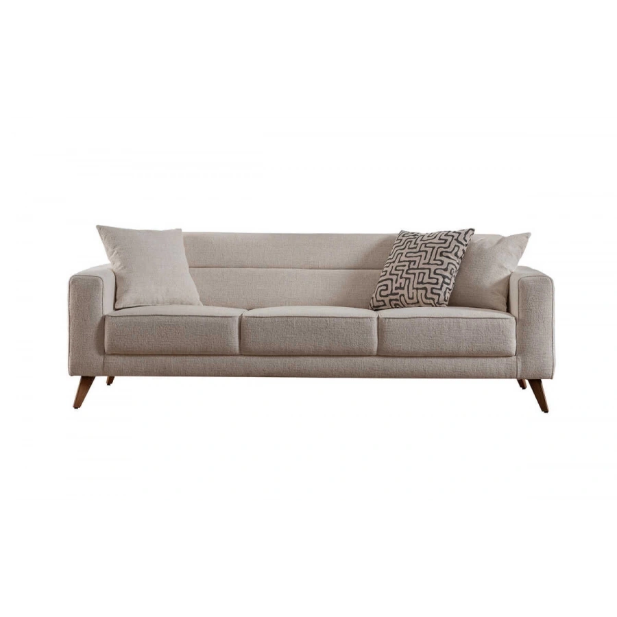 Linda Kırçıllı Krem 3lü Koltuk