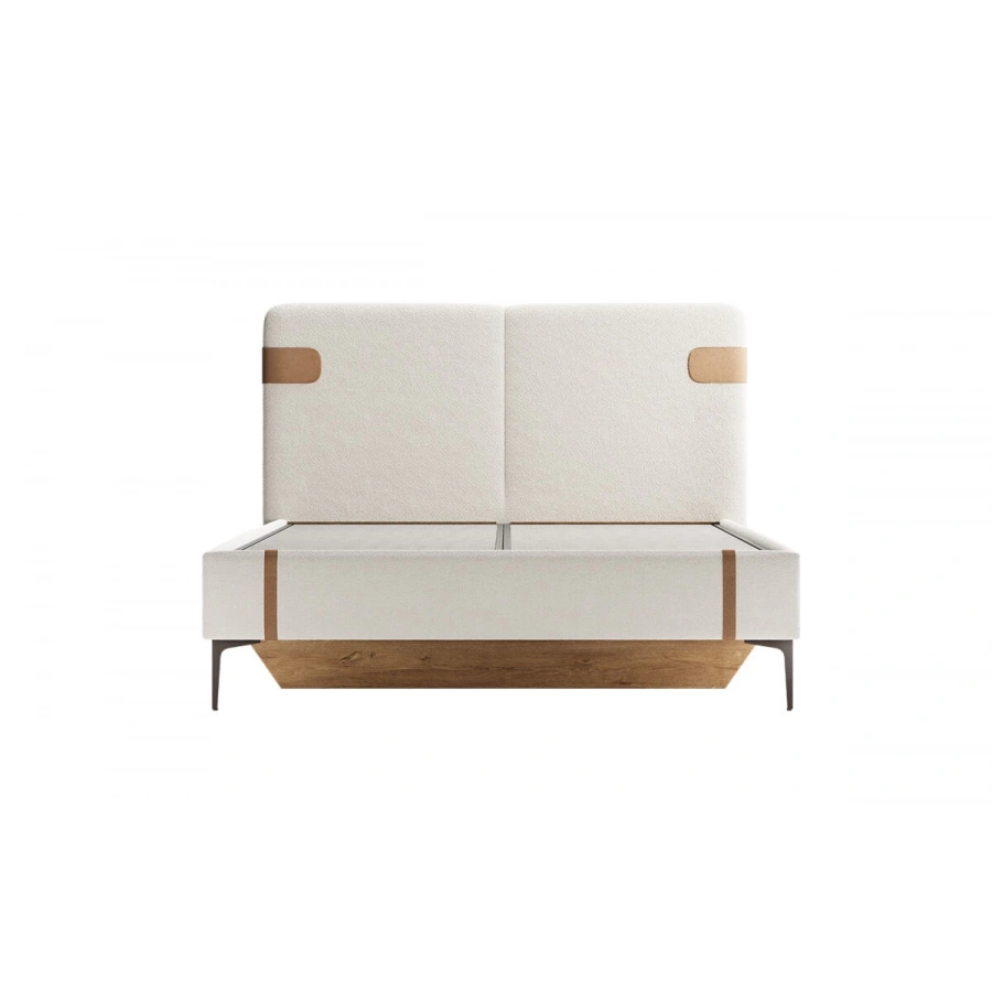 Metropol Bazalı Başlıksız Krem Karyola 160x200