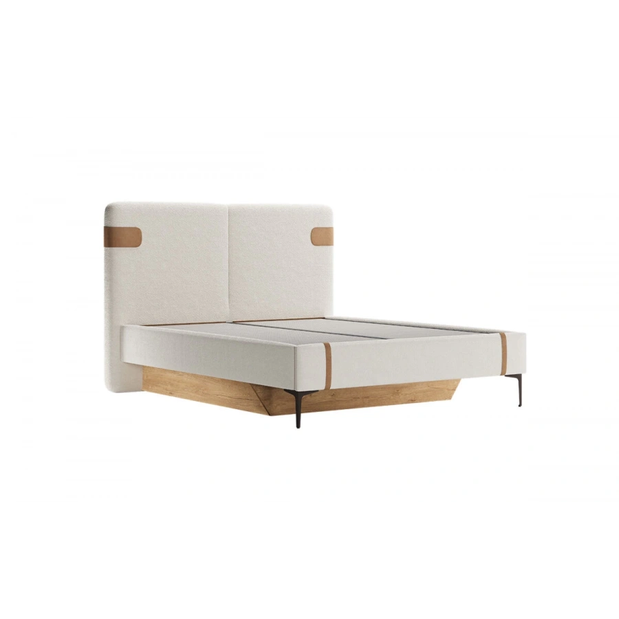 Metropol Bazalı Başlıksız Krem Karyola 160x200