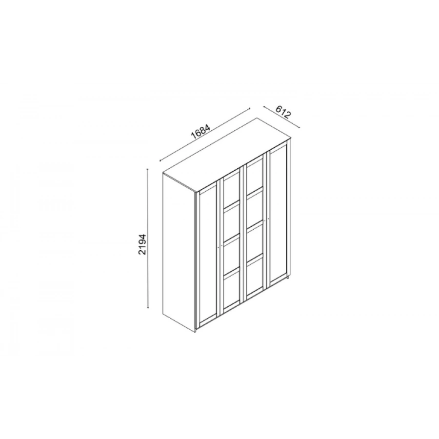 Monica 4 Kapaklı Gardırop