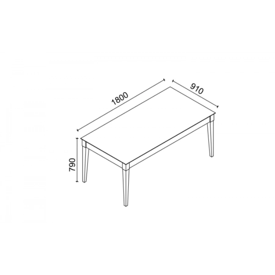 Monica Ahşap Ayaklı Sabit Yemek Masası